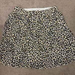 J. Crew Black and Tan Leopard A-Line Skirt